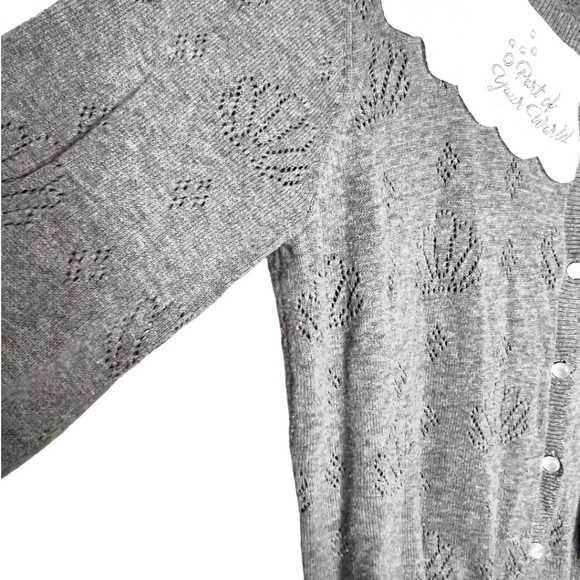 Disney The Little Mermaid Ariel Grey Pointelle Cardigan - Picture 6 of 15